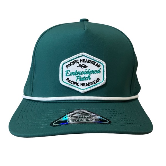 NEW Pacific Headwear embroidered patch green Hat Snapback Mesh One Size cap rope - Picture 1 of 9